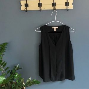 Black sleeveless chiffon top - size xs